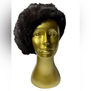 Dark Brown Fur Hat by Surell